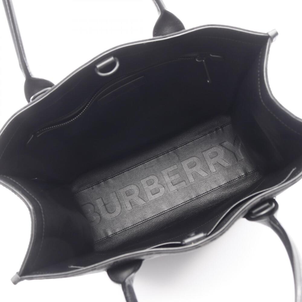 Burberry Monogram Tote Bag Canvas Leather Black - Picture 3 of 8